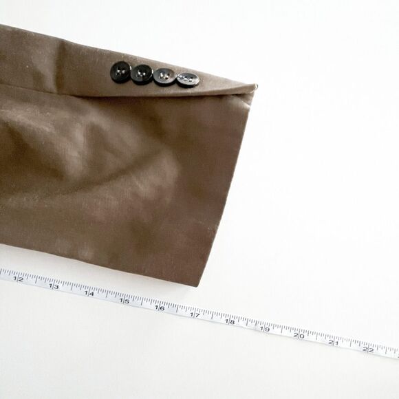 ZARA Men's Suit Jacket Notch Collared Front Pockets Lined Satin Brown Gold US 42 - Picture 6 of 9